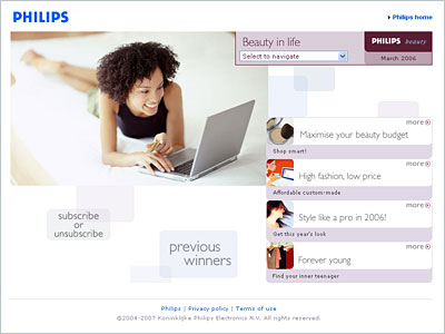 Philips Beauty in Life newsletter